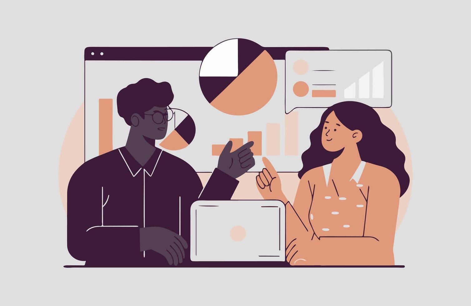 Data scientists, software engineer, statistician, programmers vector