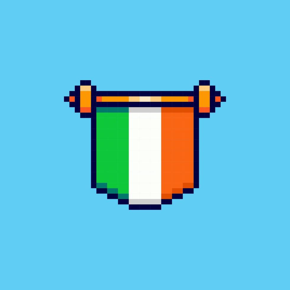 Pixel art Ireland Flags game asset design vector