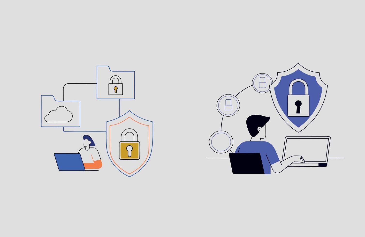 Cyber security software abstract concept illustration. vector