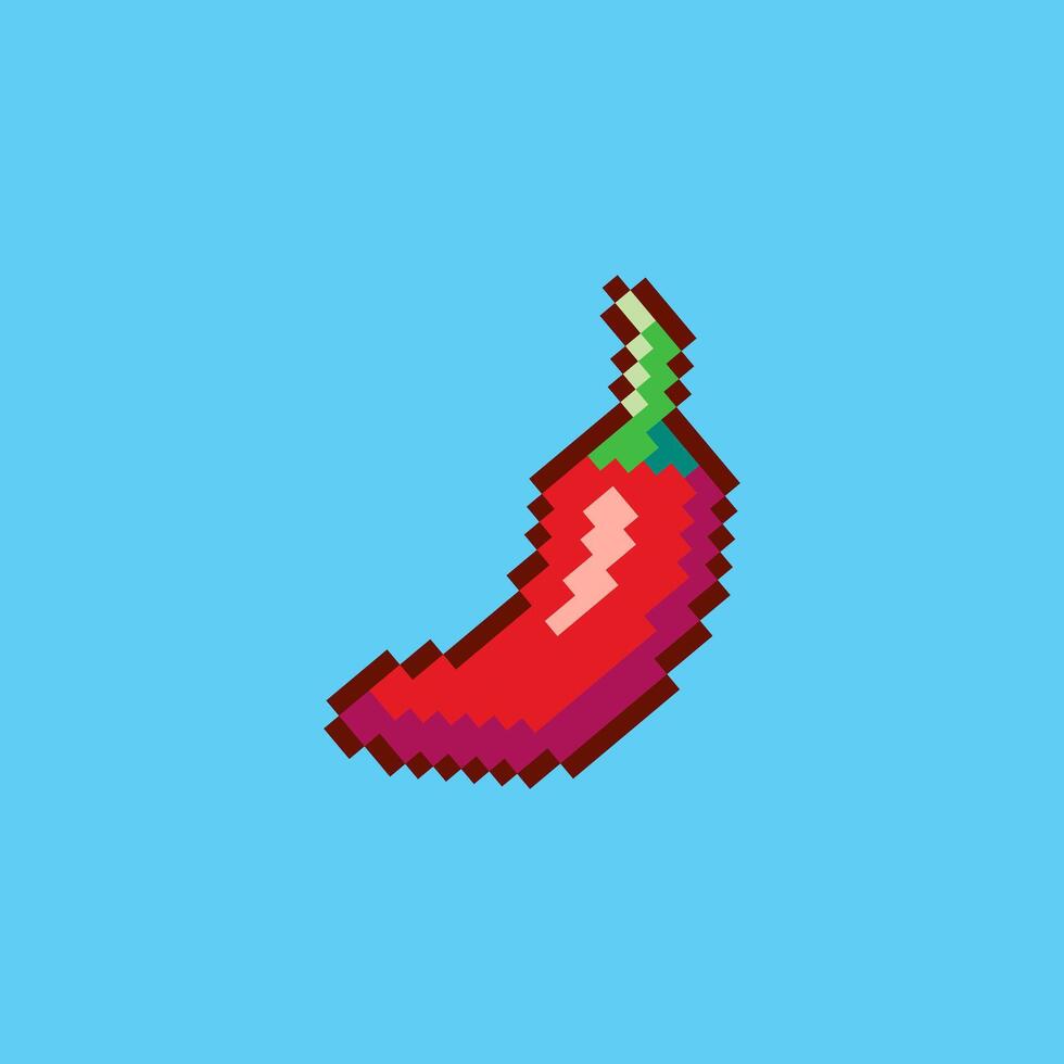Pixel art a chili game asset design vector