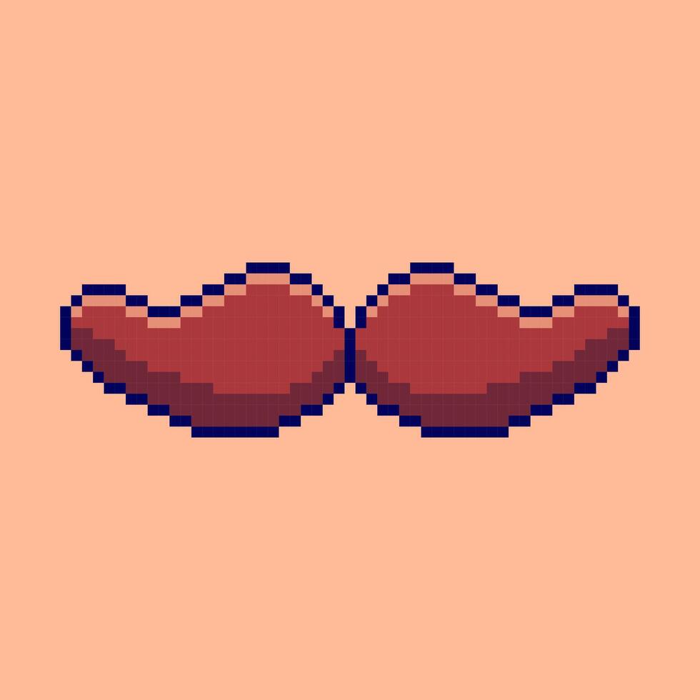 Pixel art Moustache game asset design vector