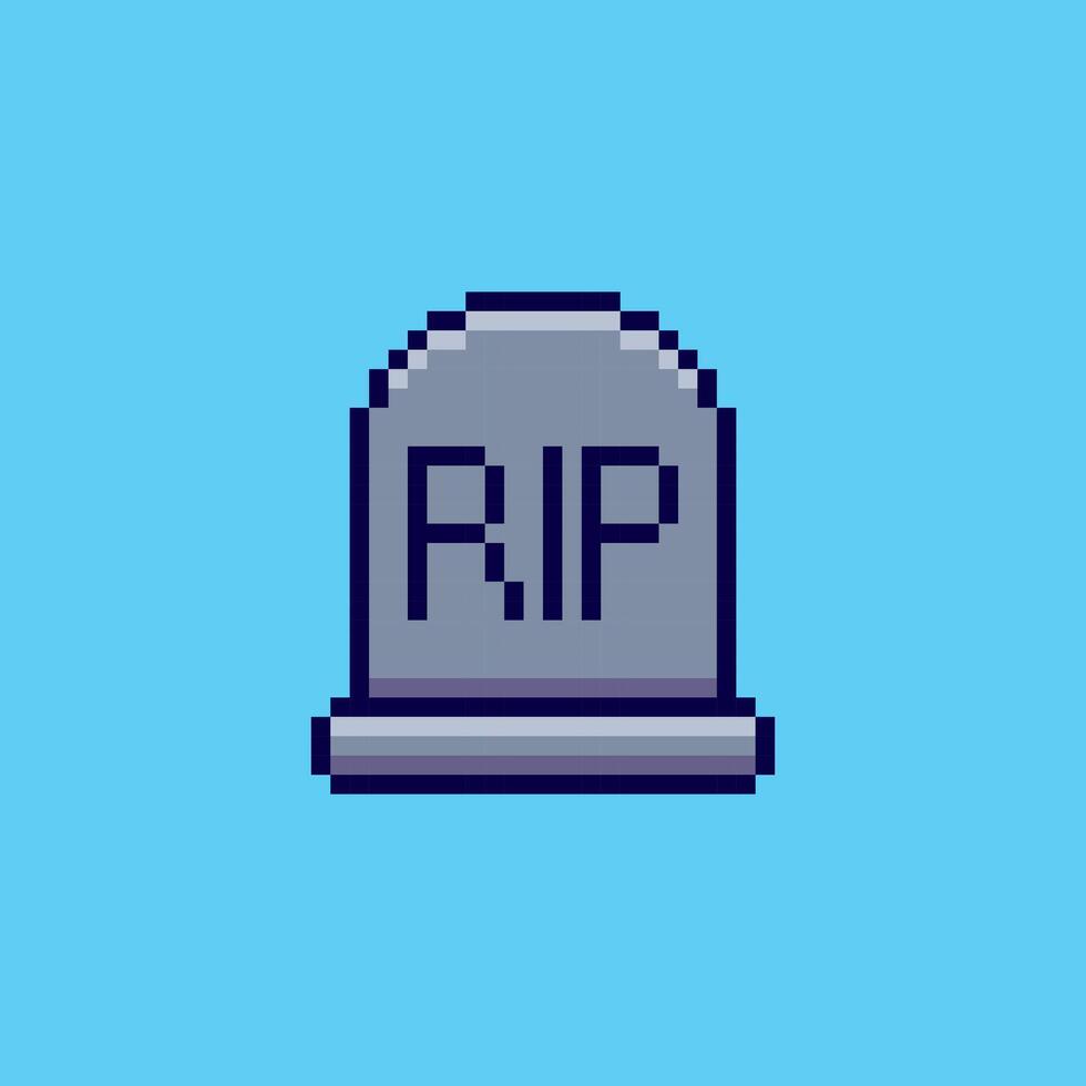 Pixel art Tombstone game asset design vector