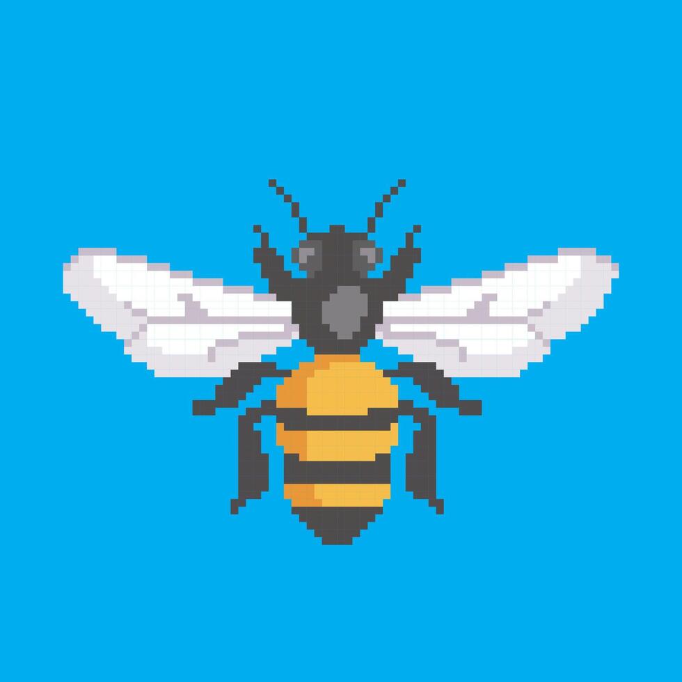 bee pixel art vector