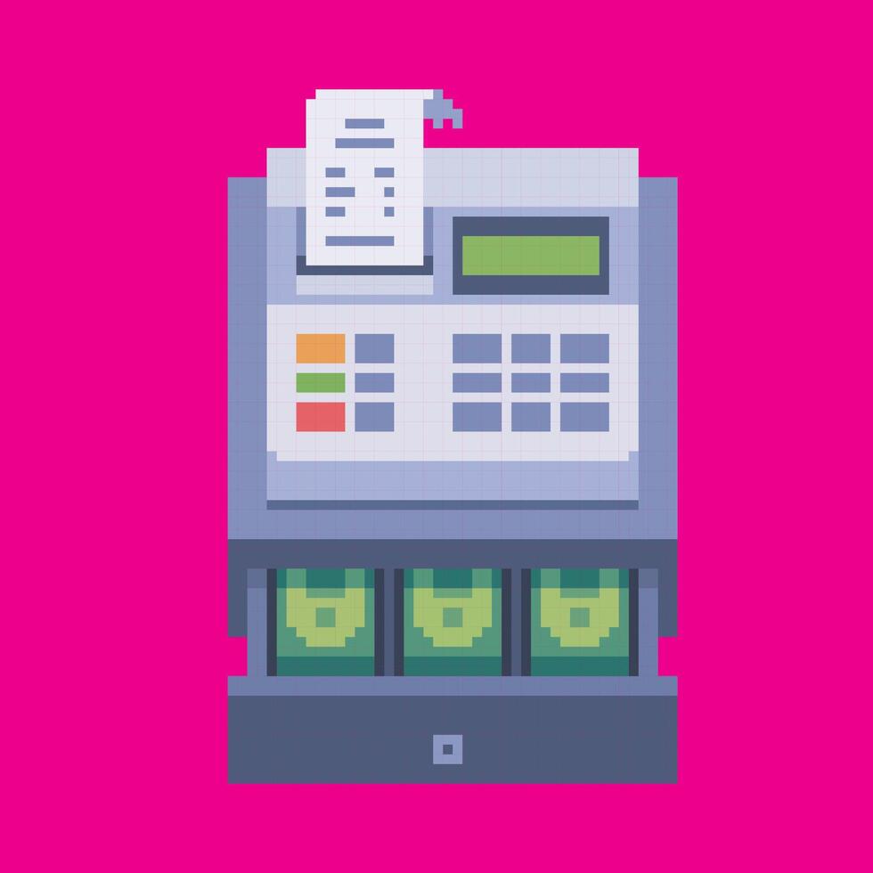 cash register pixel art vector