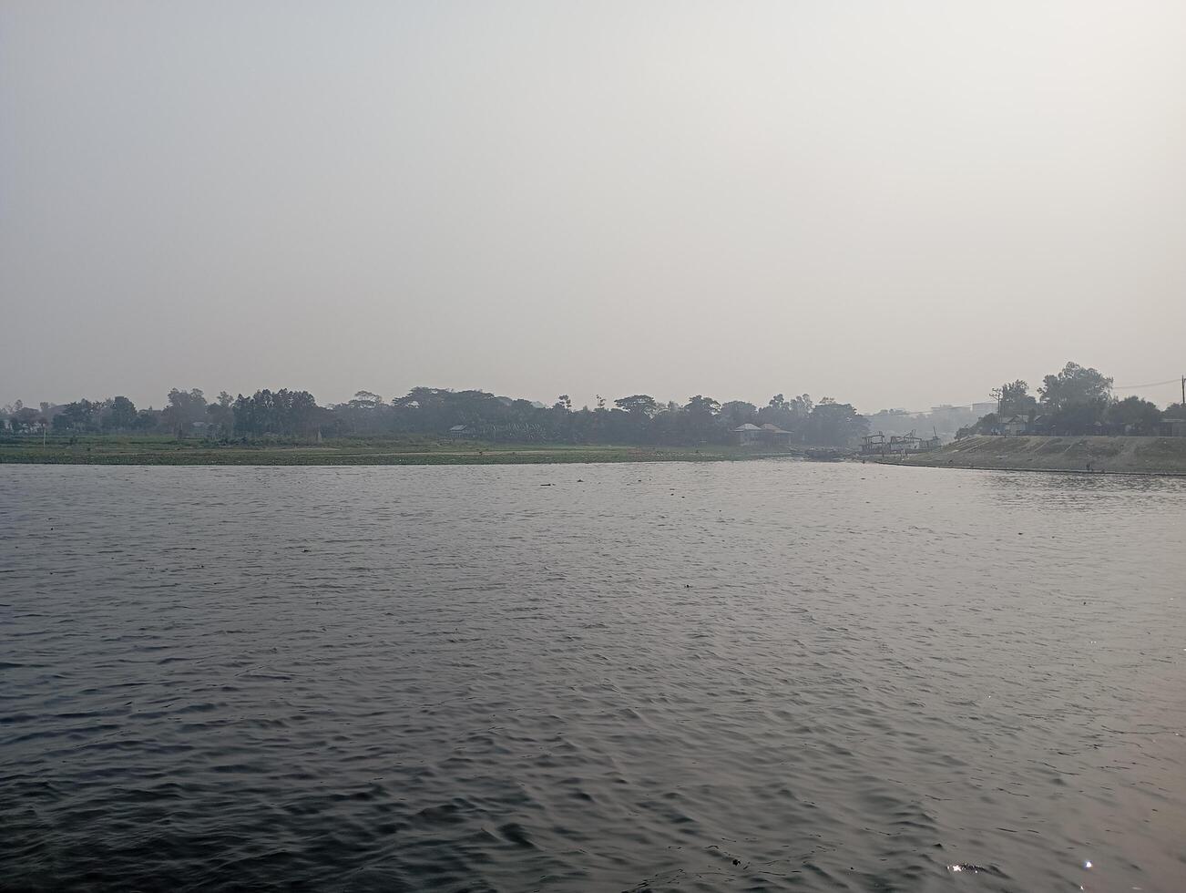 a view of the river from a boat photo