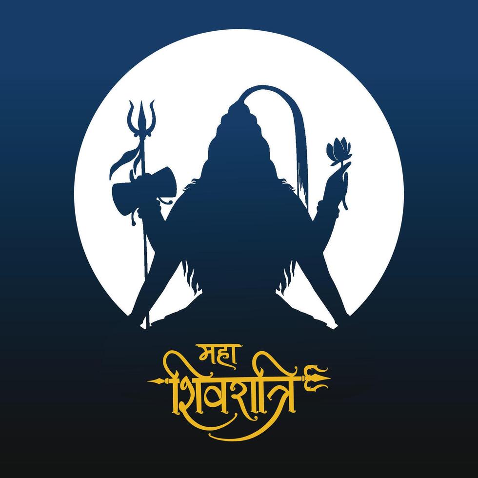 Happy maha shivratri religious card background vector