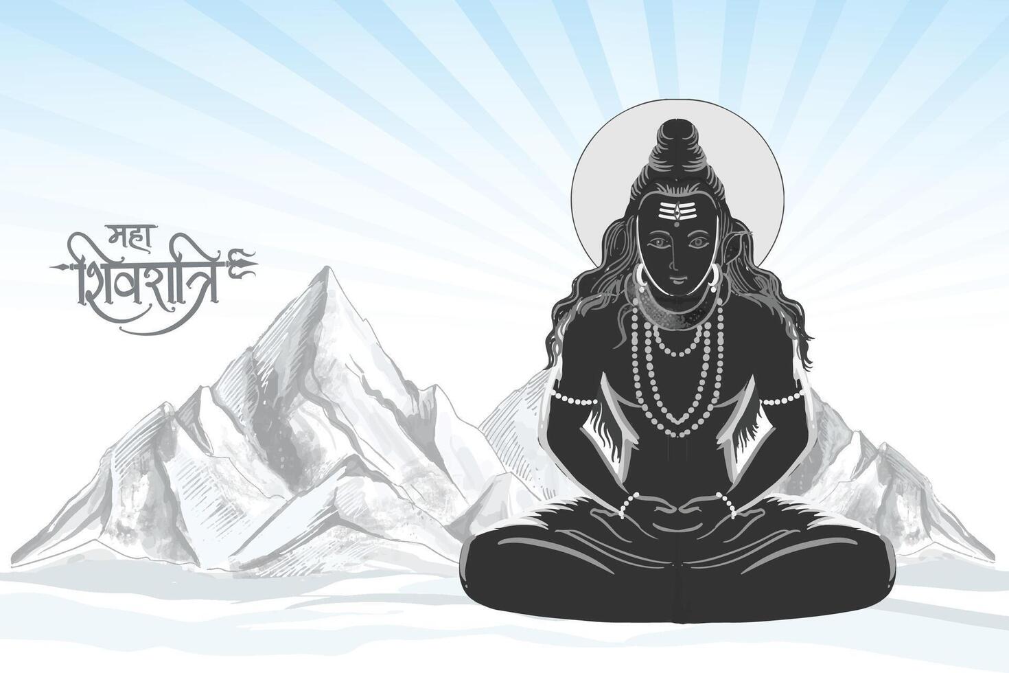 Hindu festival celebrated of lord shiva greeting card vector
