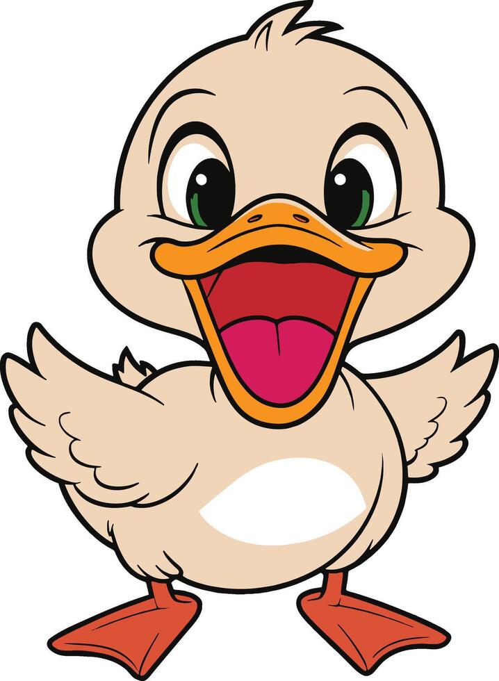 happy baby duck cartoon vector