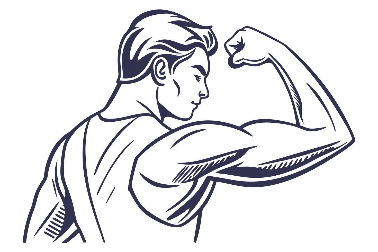 Muscle Hand Icon Strength Illustration vector