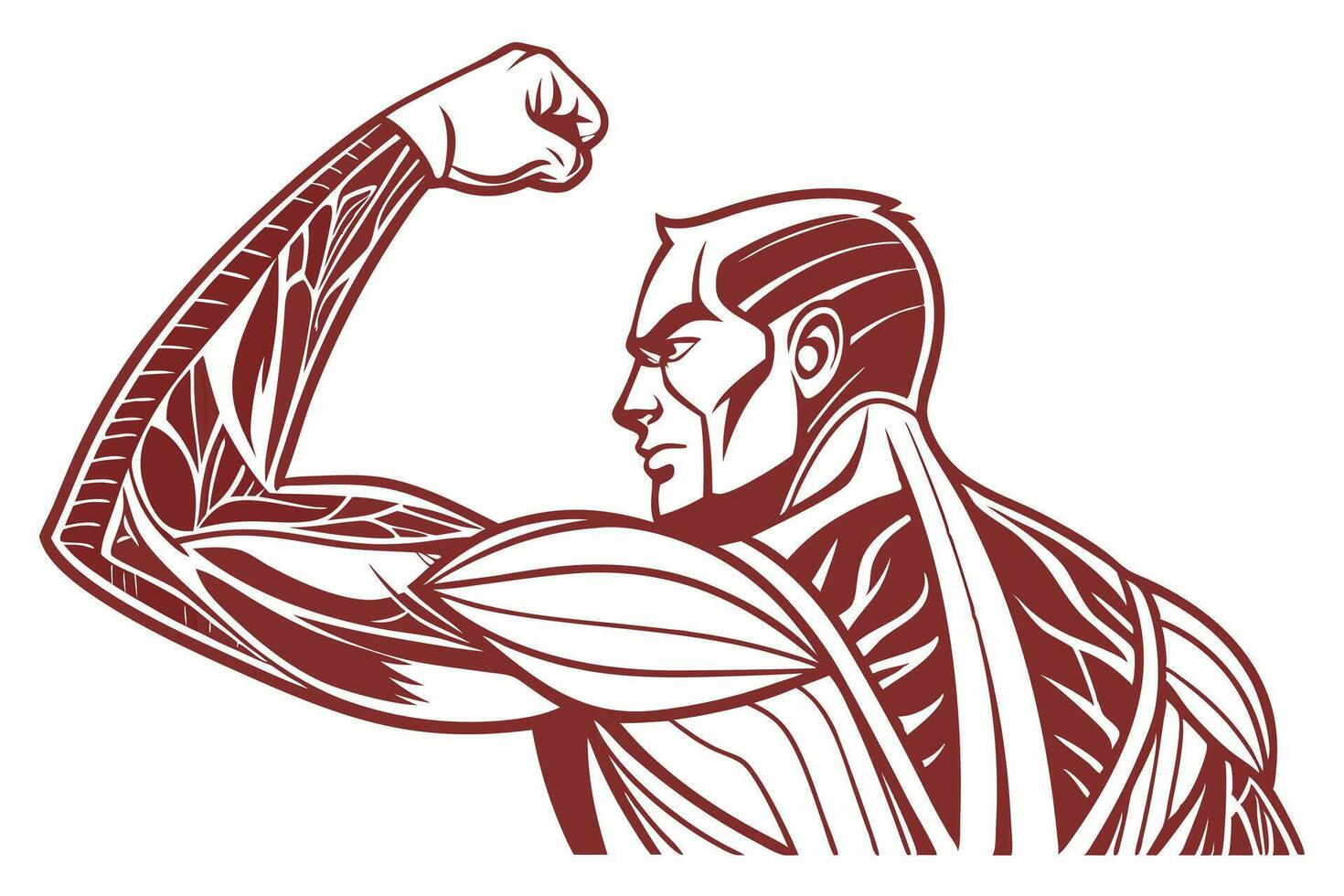 Workout Muscle Icon Bodybuilding Art vector