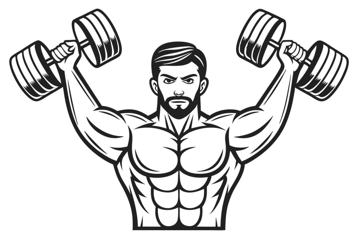 Powerful Athlete Lifting Weights vector