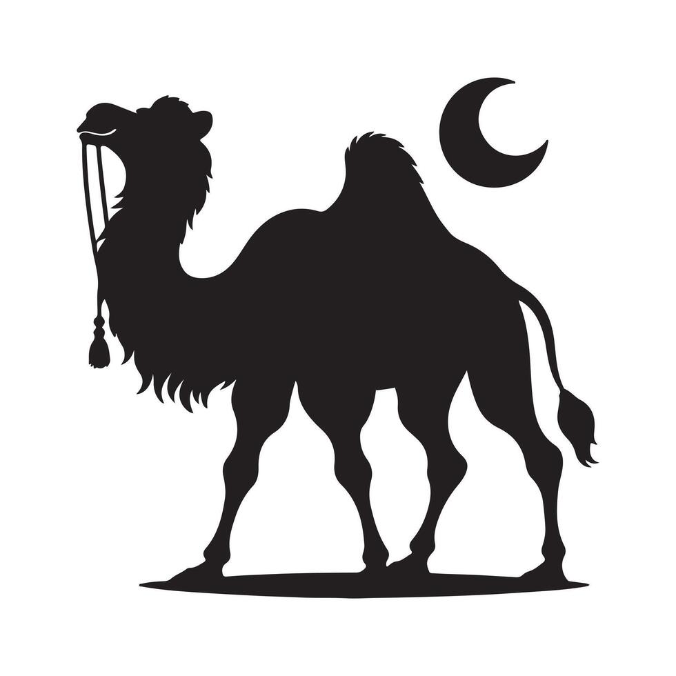 Camel Silhouette Deserts Standing Arabian vector