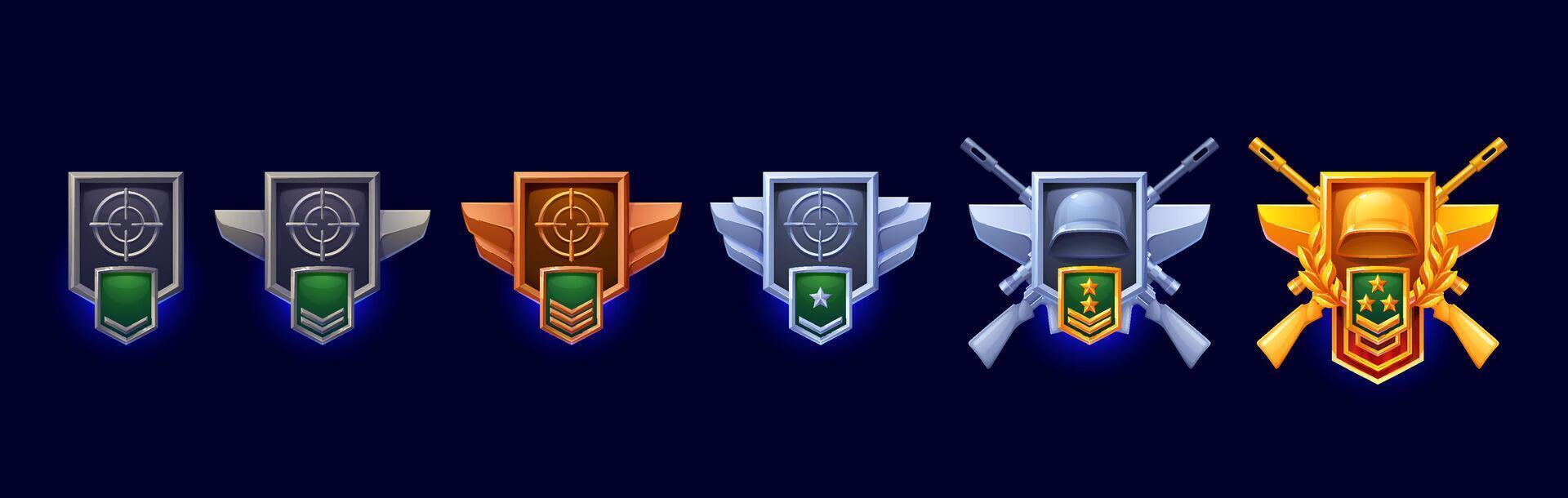 Military ground forces level medal, game rank vector