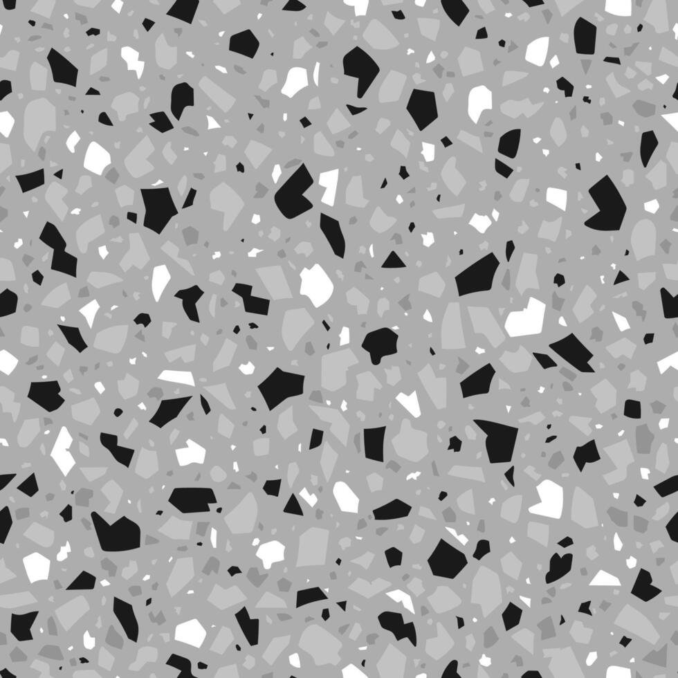 Grey white and black terrazo ceramic tile pattern vector