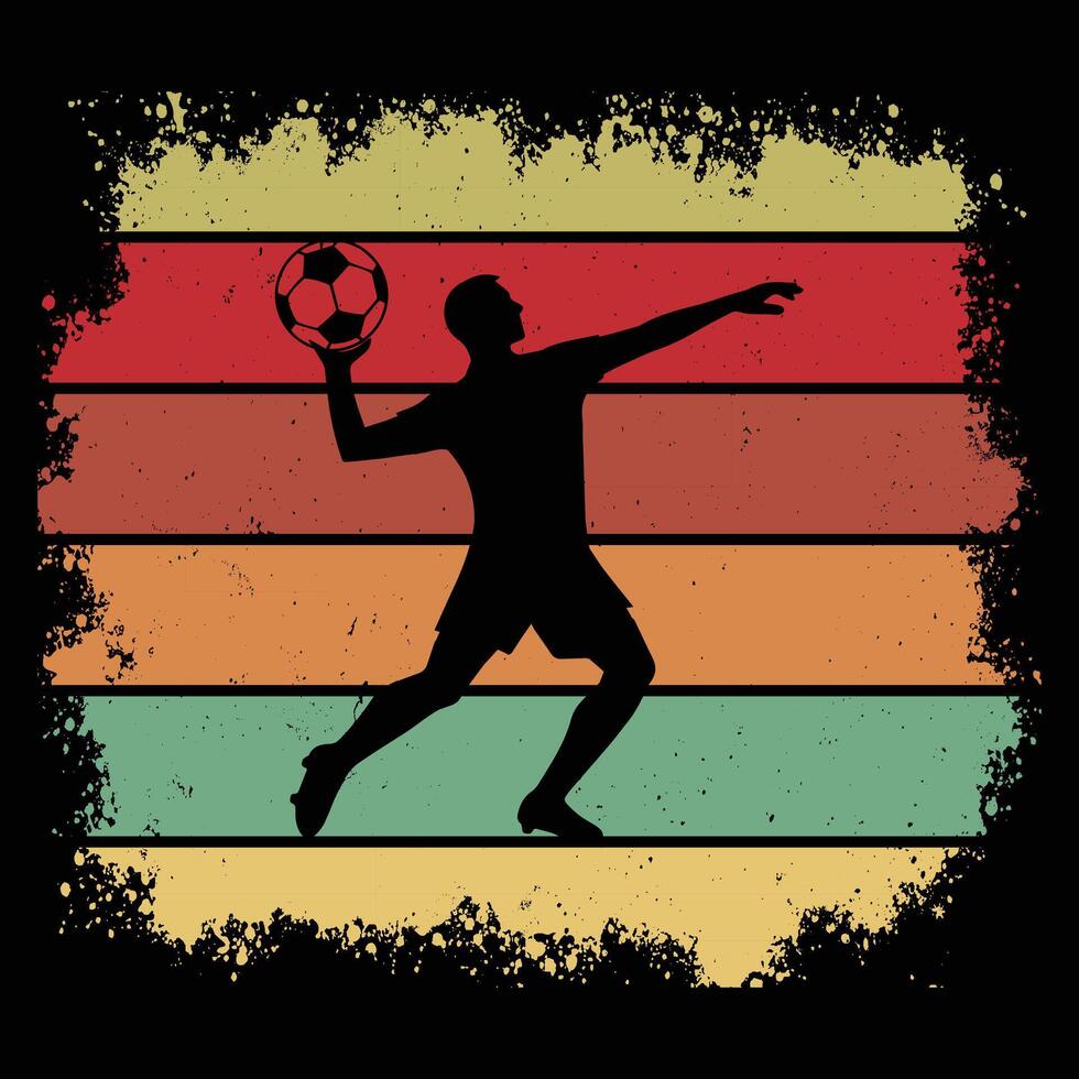 Soccer Player Silhouette Against a Sunset Horizon vector