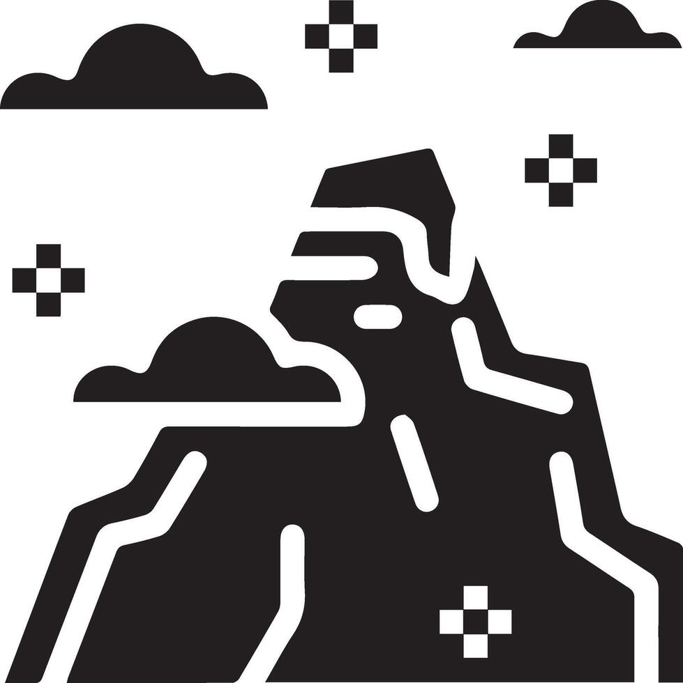 mountain with rock and cloud illustration vector