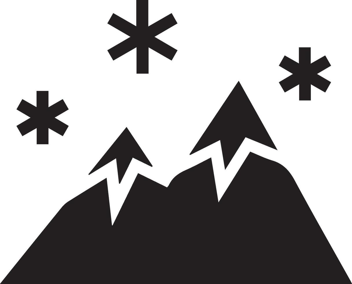 simple mountain clipart with star vector
