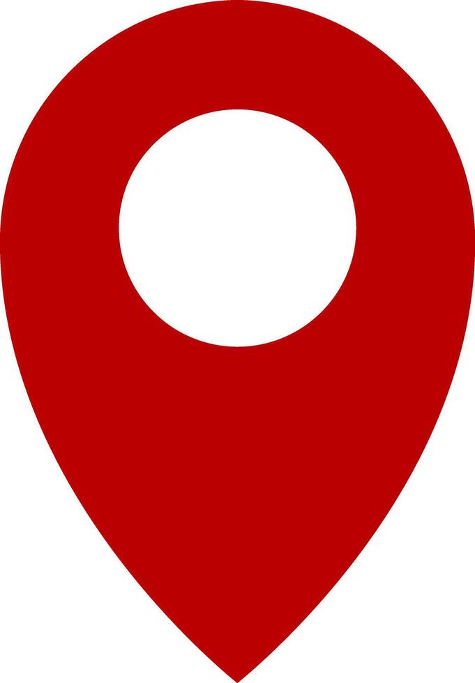 Stencil red map pointer icon isolated. GPS location clipart vector