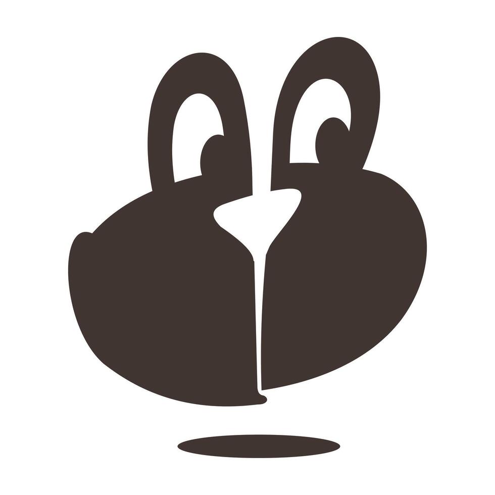 Logo for a cafe. A cup of coffee. Fragrant coffee in a mug. Monkey vector