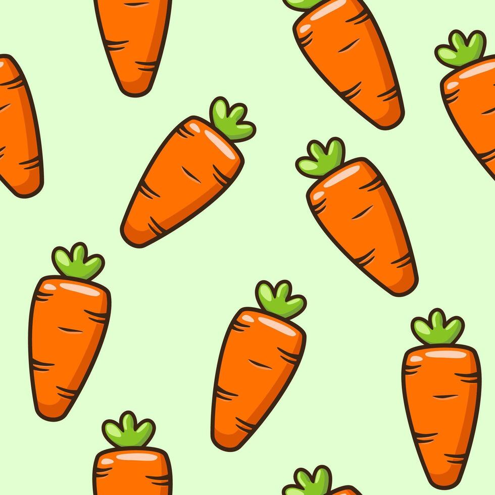 Seamless pattern with cute carrots. Print, wallpaper, packaging paper design, textiles, notebooks, notepads, tableware and other things. vector