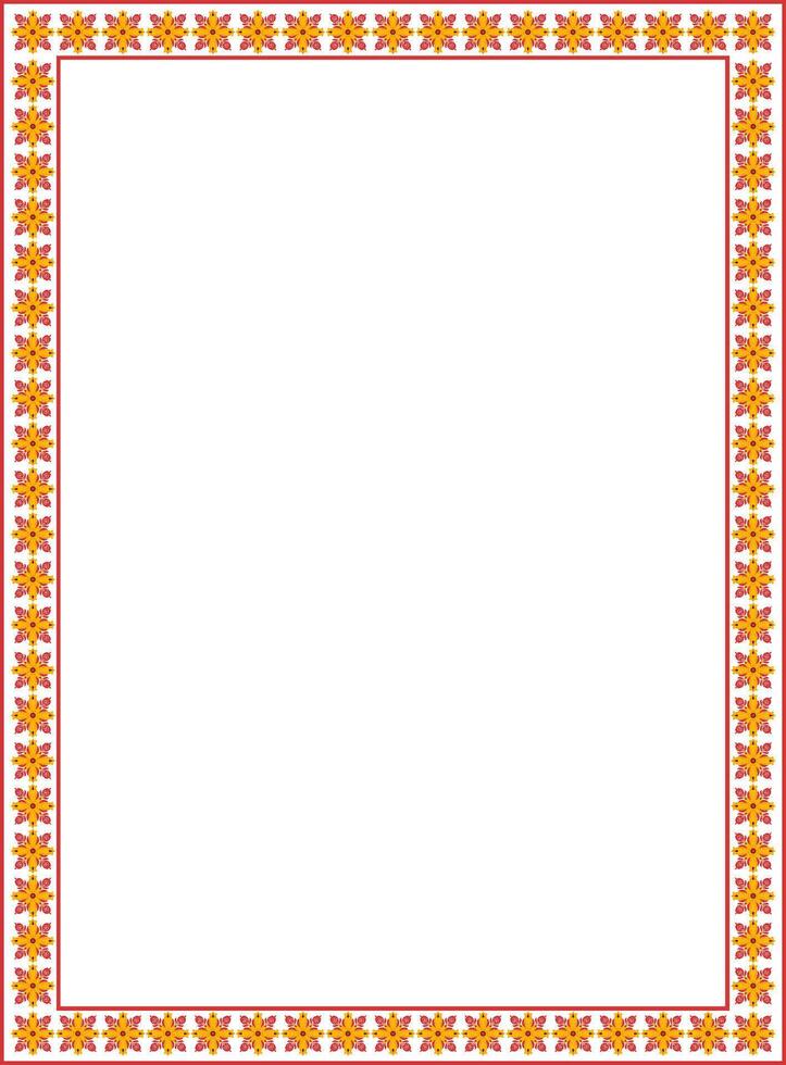 Floral pattern design with frame, blank for decoration, flower border style. vector