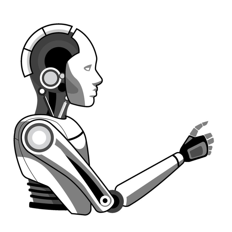 human robotic futuristic side view vector