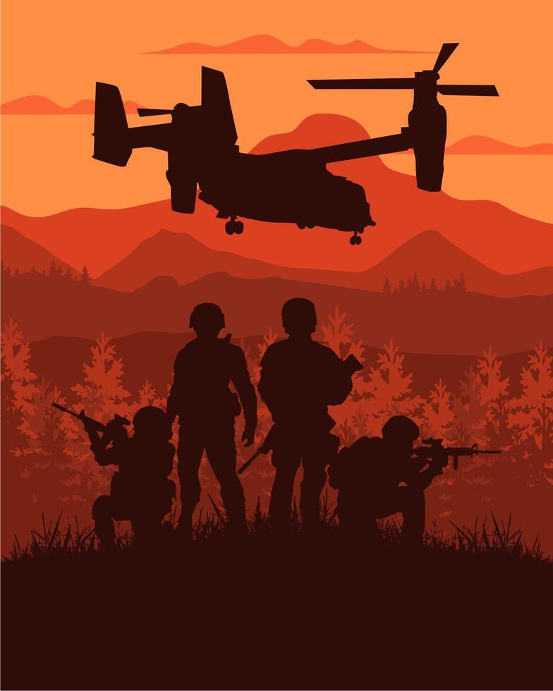 military army air force background silhouette vector
