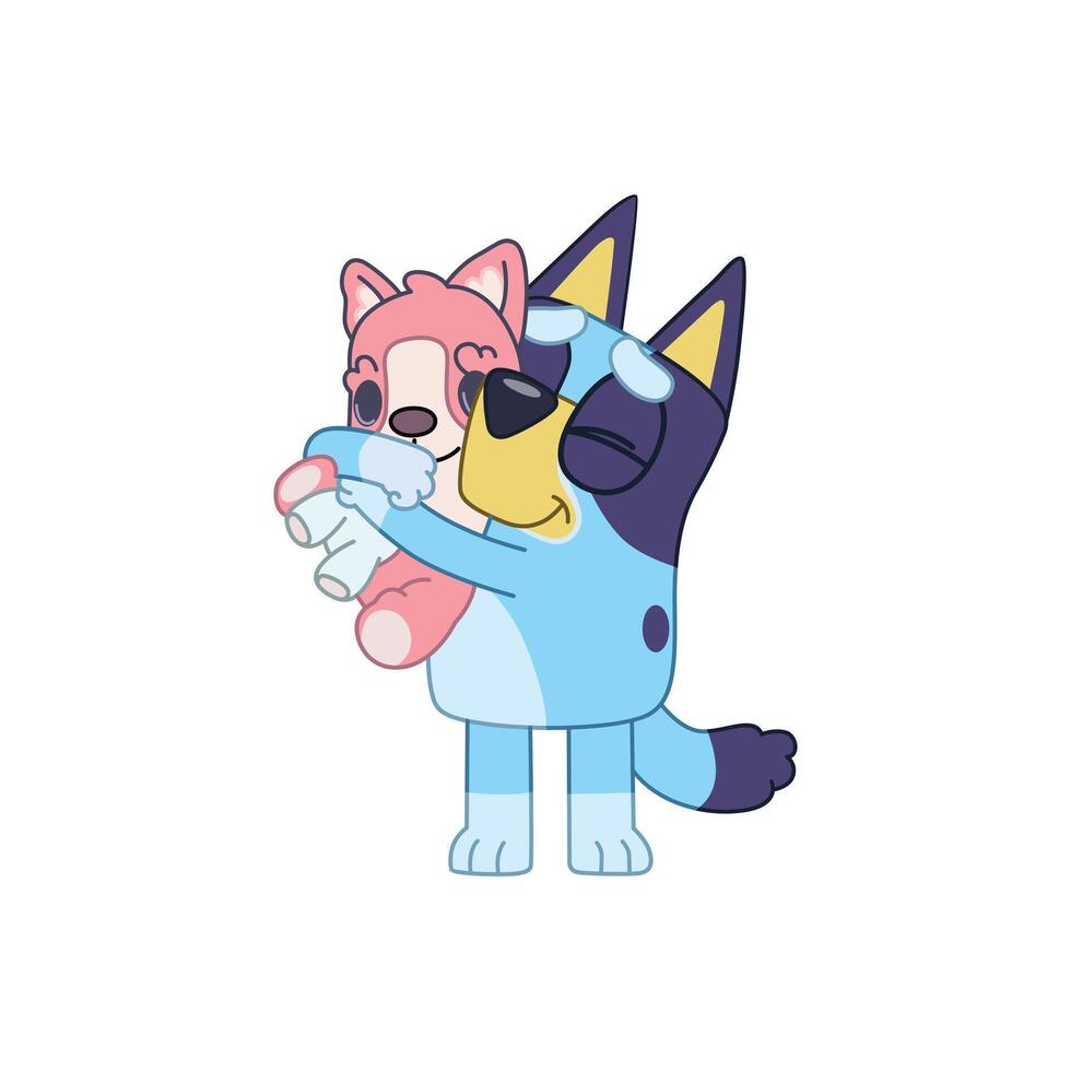 Bluey With Doll vector