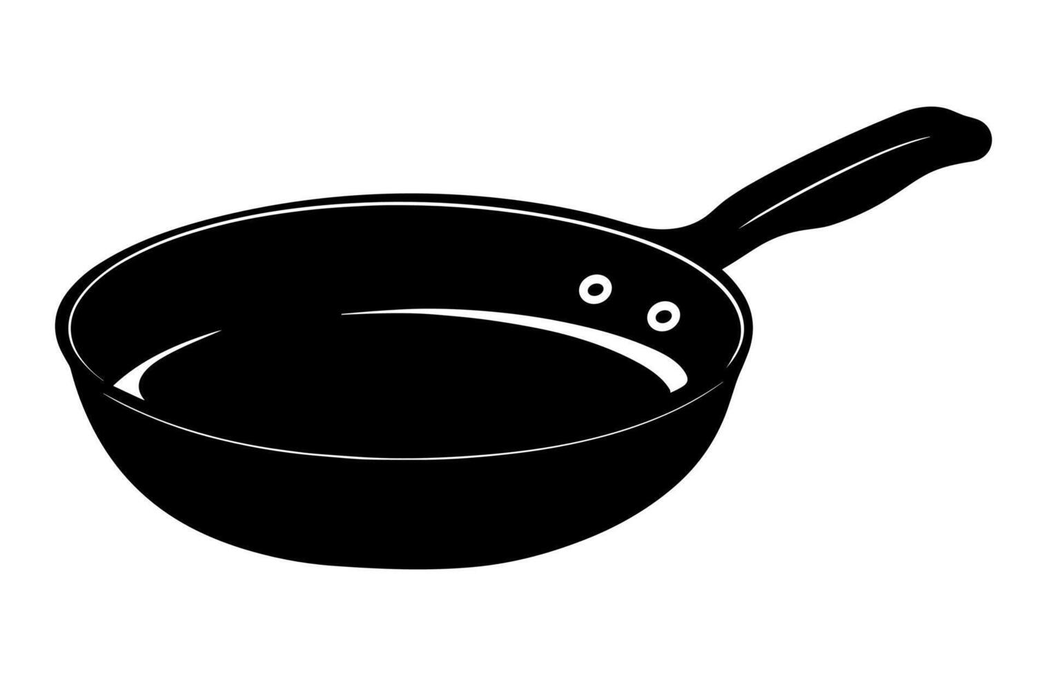 A Frying Pan Silhouette isolated on white background vector