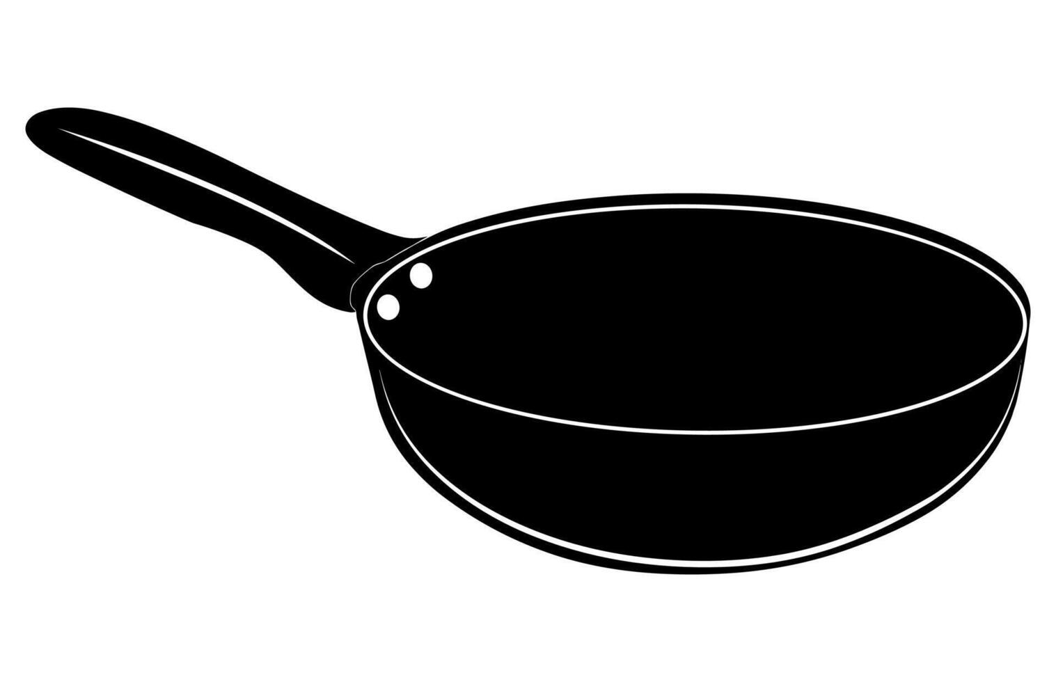 Frying Pan Black Clipart Silhouette vector