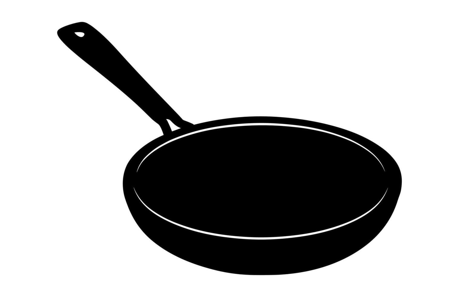 Frying Pan Silhouette Clipart vector