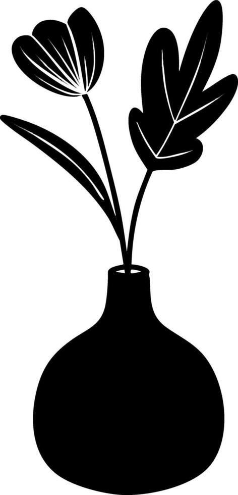 flowers black and white illustration vector