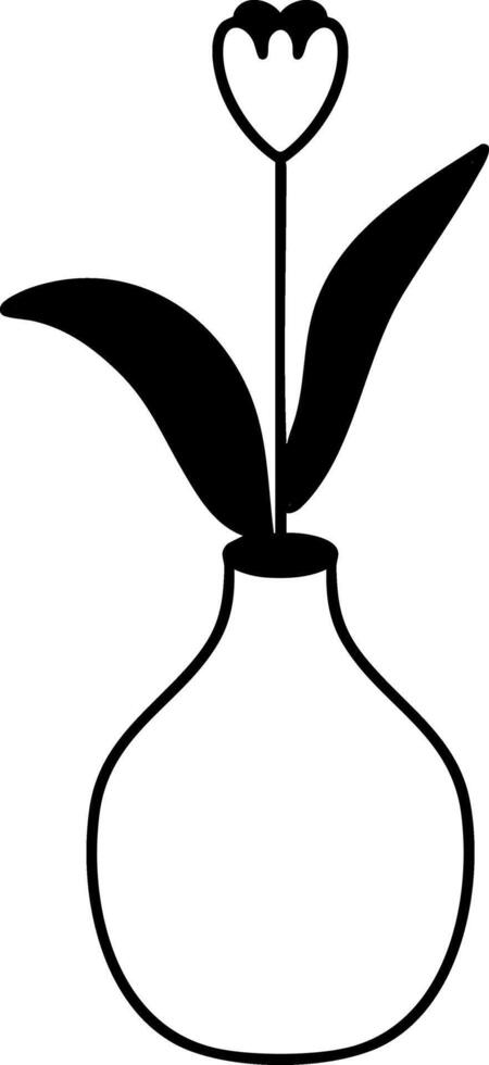 tulip in a vase illustration vector
