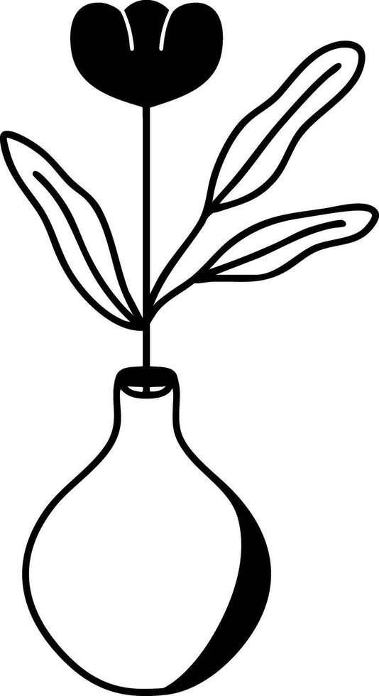 aesthetic flower in a vase illustration vector