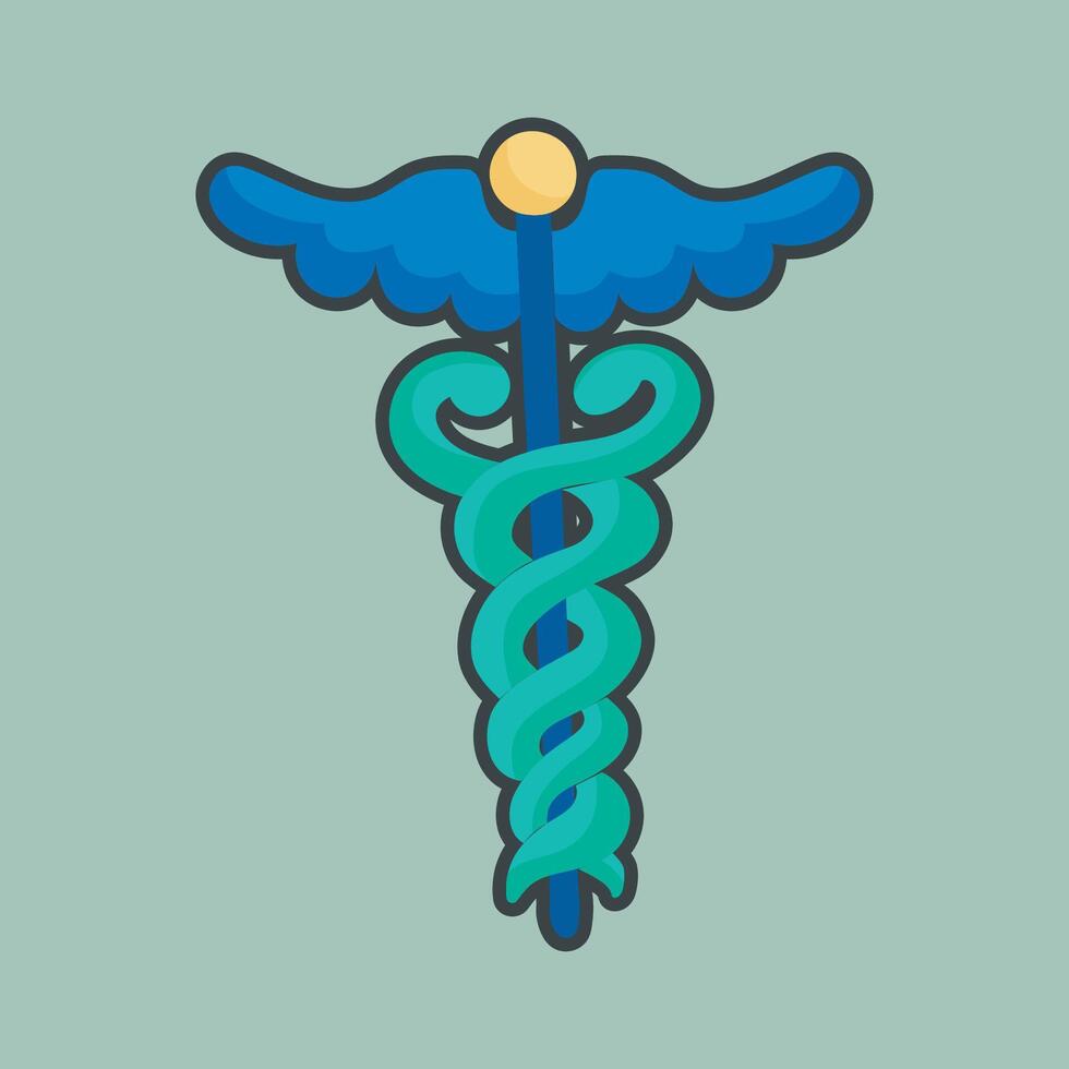 pharmacy sign with outline flat design. vector