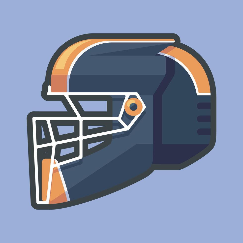 rugby helmet with outline flat design. vector