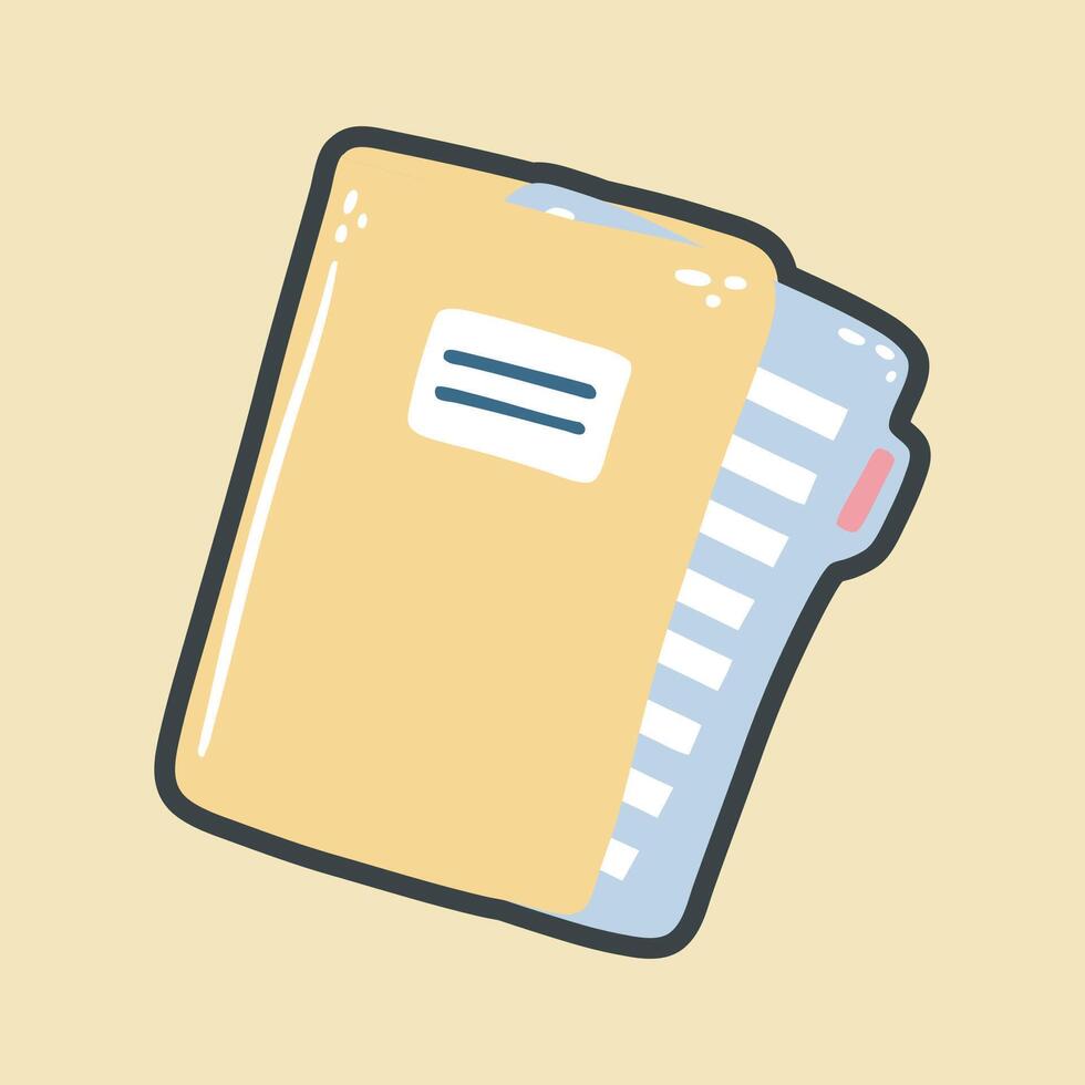 document paper with outline flat design vector