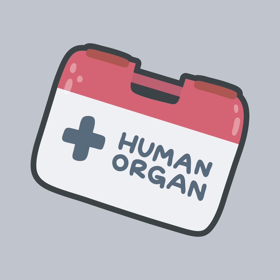 human organ case with outline flat design. vector