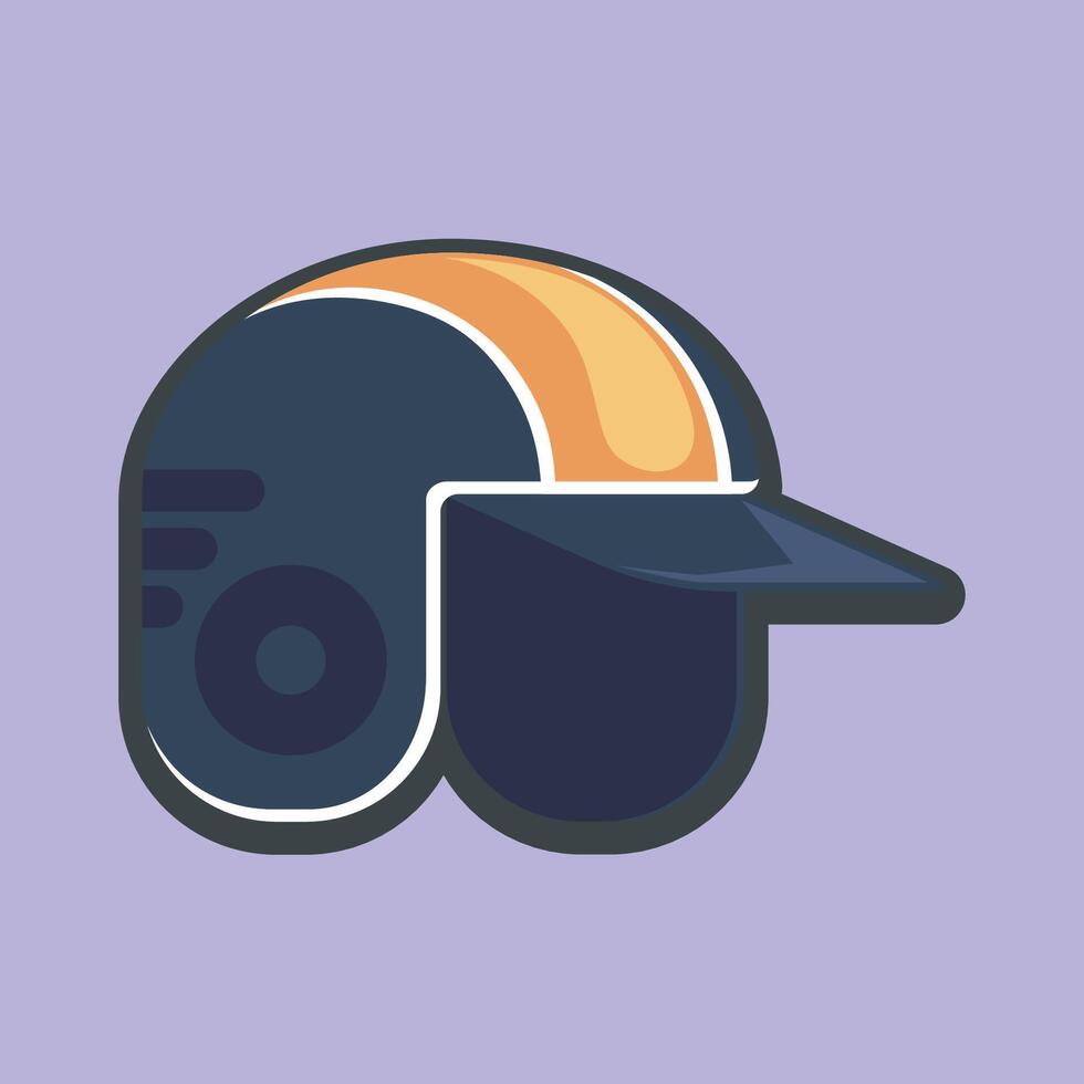 Basic RGBbase ball helmet with outline flat design. vector
