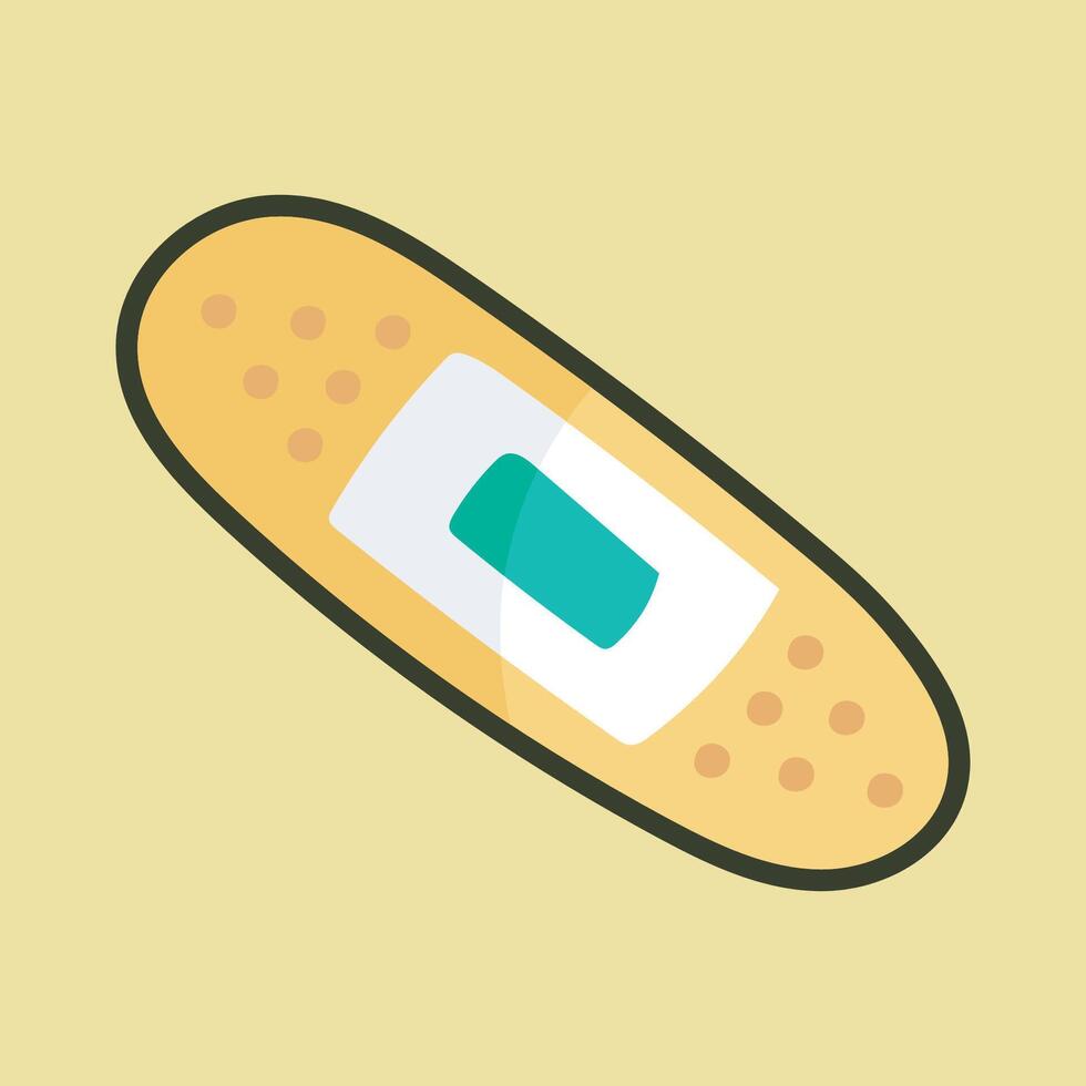 medical bandage with outline flat design. vector