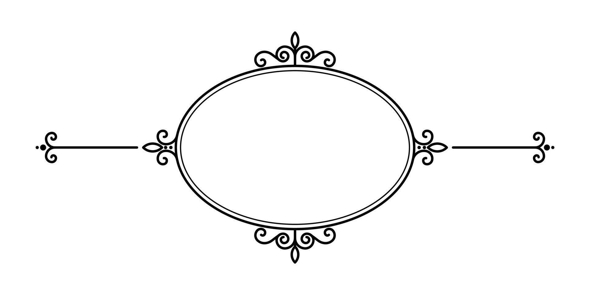 Calligraphic ornamental elements circle art on black colour vector