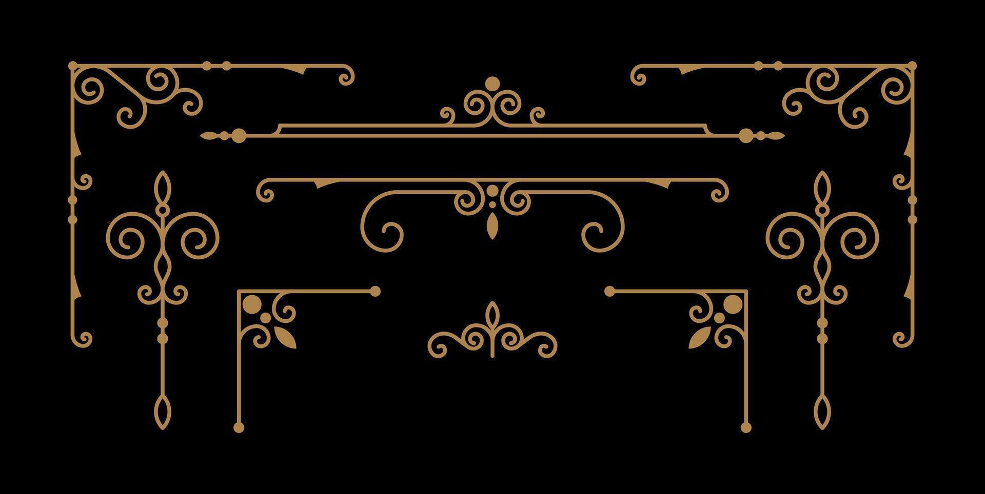 Calligraphic ornamental elements vector
