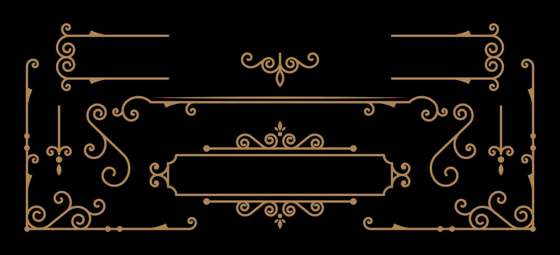 Calligraphic ornamental elements art vector