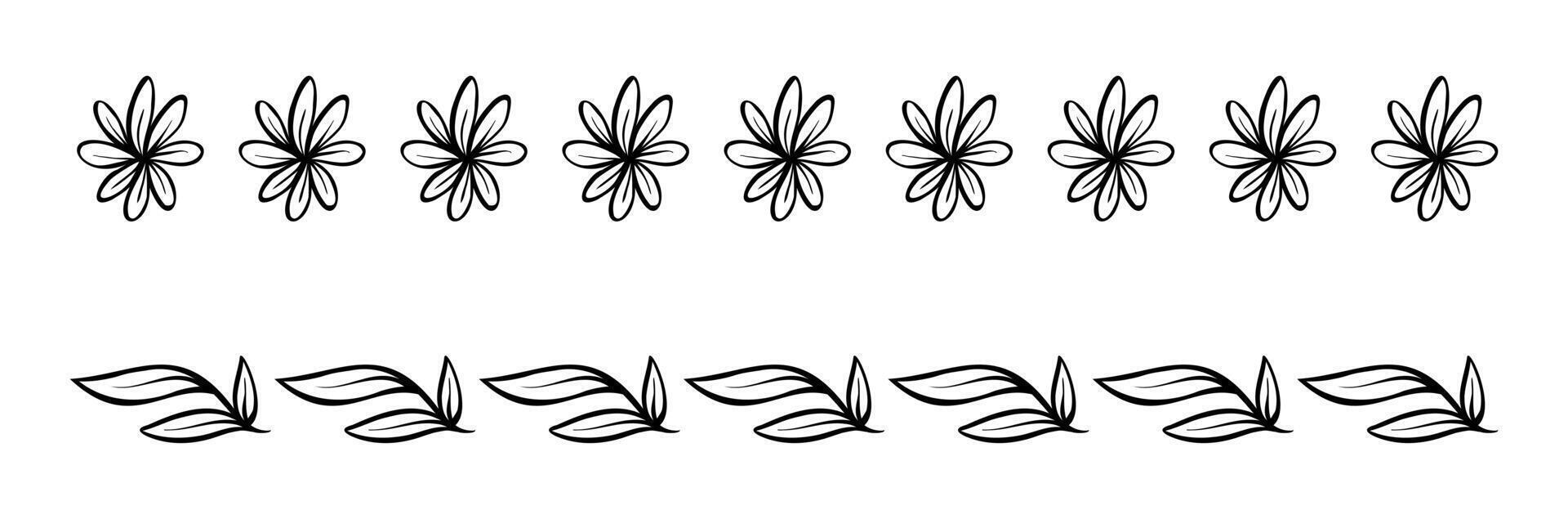 Hand drawn ornamental set on black colour vector