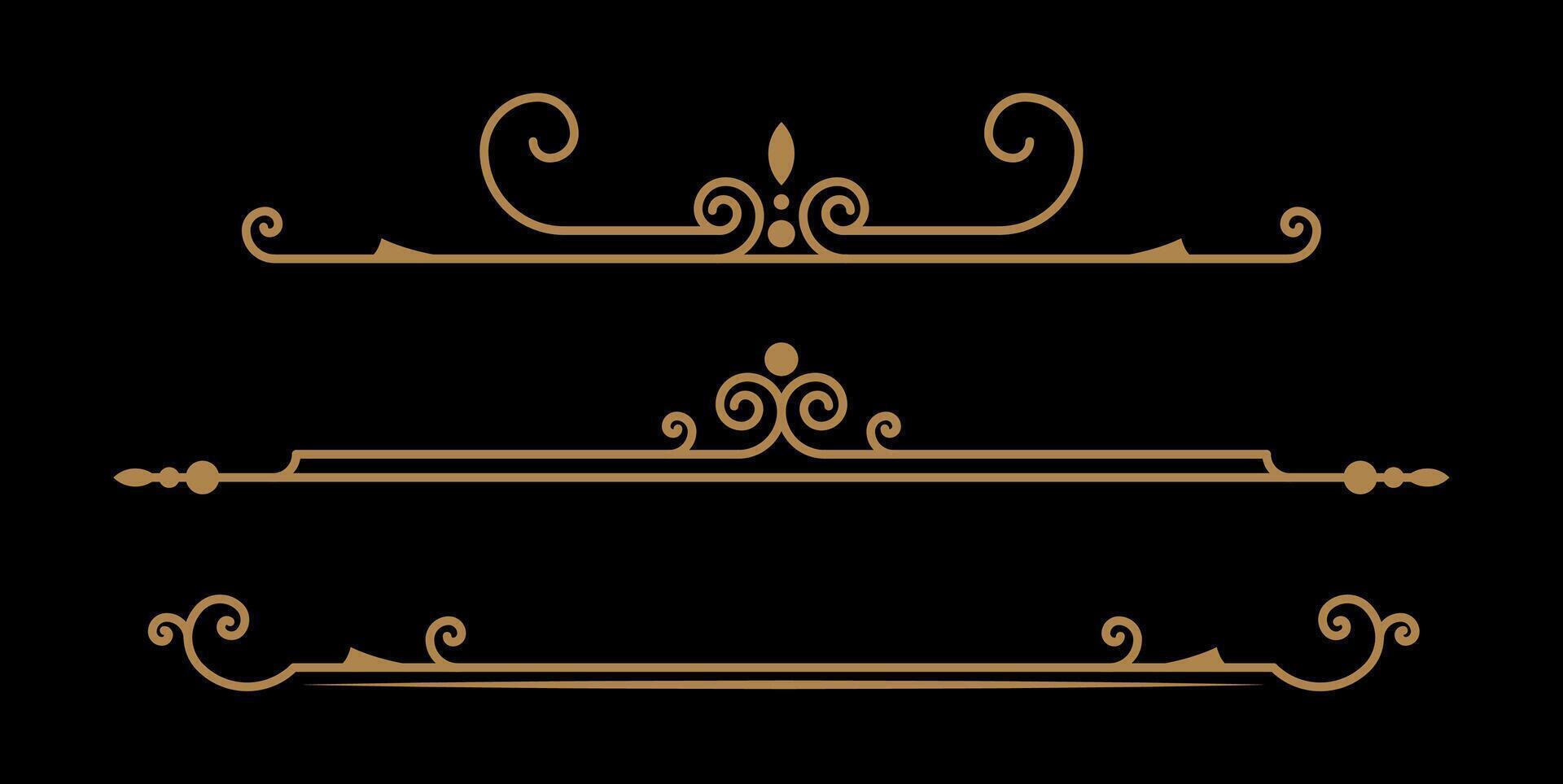 Calligraphic ornamental elements dividers vector