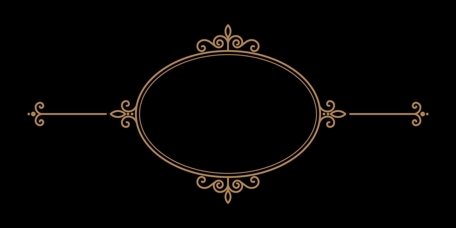 Calligraphic ornamental elements circle art vector