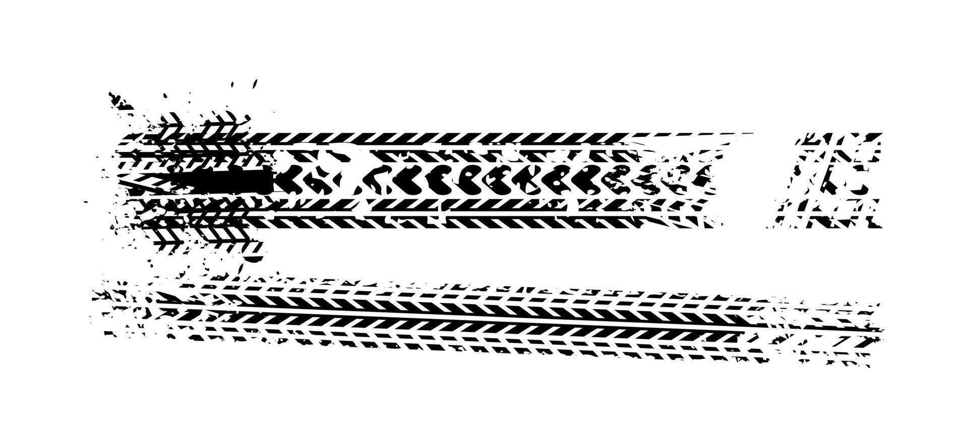 detailed tire prints on black colour vector