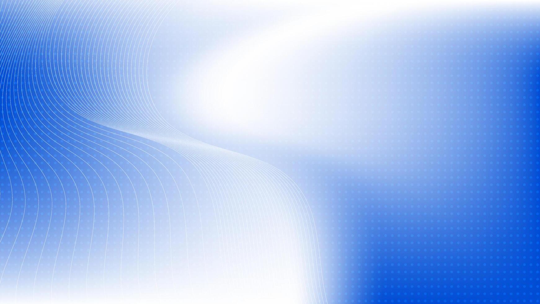 Abstract white and blue color background with glowing light, curve lines and dot pattern. vector