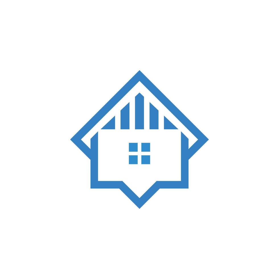 a blue house icon on a white background vector