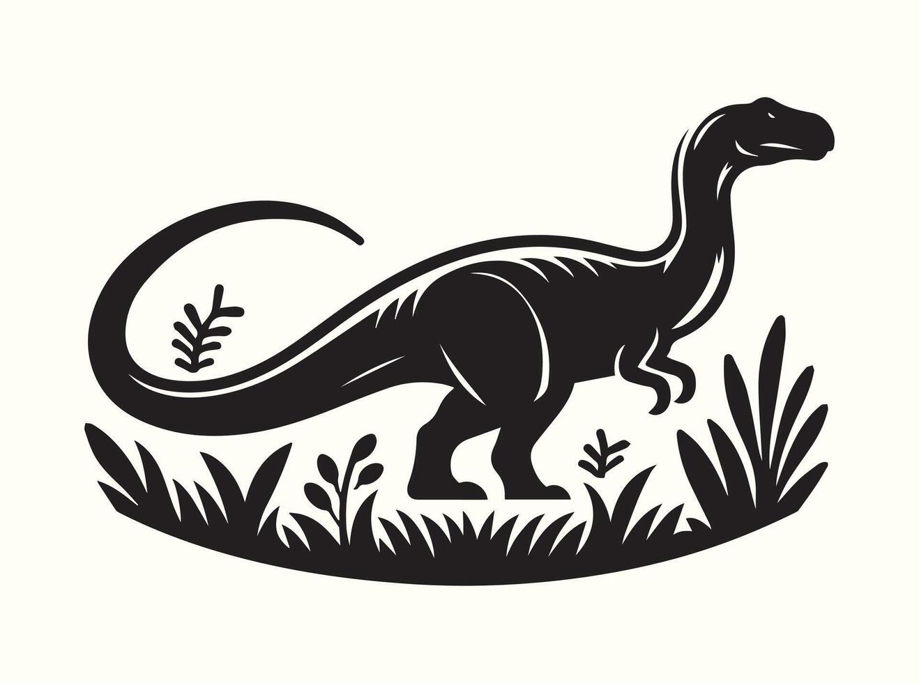 Dinosaur Silhouette Art in Black to Enhance Your Home and Office Aesthetic vector
